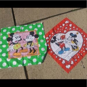Vintage Mickey and Minnie Mouse Bandanas / Scarves
